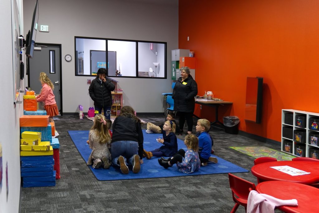 Kids watching a video 