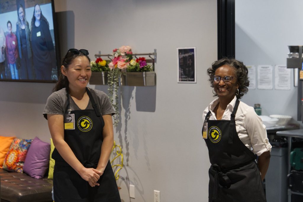 Women serving at the coffee bar at Grace Point Church Las Vegas